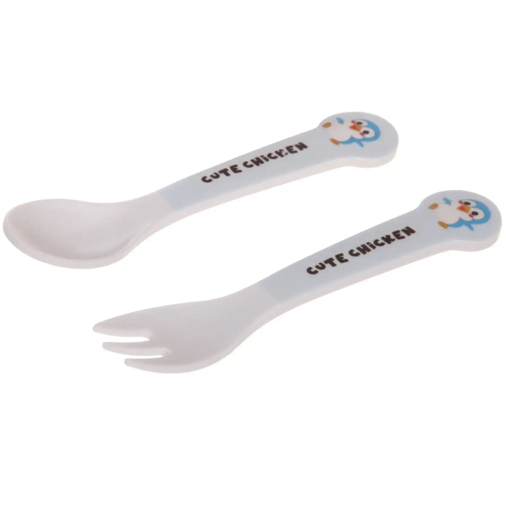 Набор детской посуды из бамбука 5 предметов «Пингвин в шляпке»