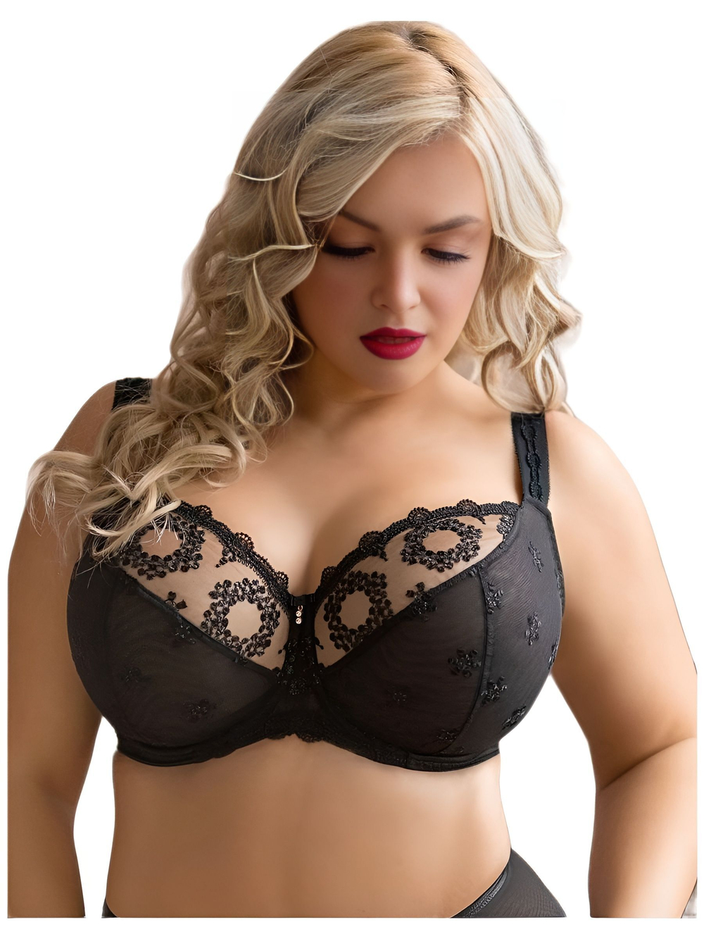 Бюстгальтер больших размеров Fortuna Kris Line черный, размер 70H