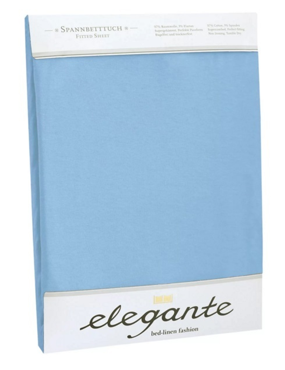 Простыня сатиновая 240x260 Elegante 6800 синяя