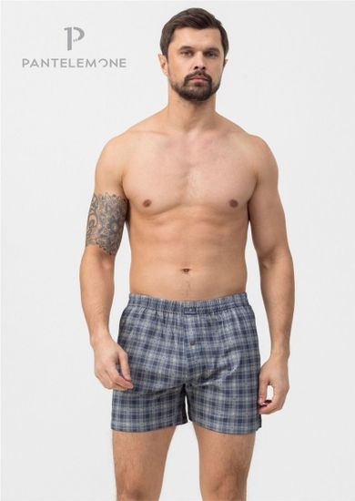 Трусы мужские семейные для больших мужчин Pantelemone PMBB-425, клетка серая