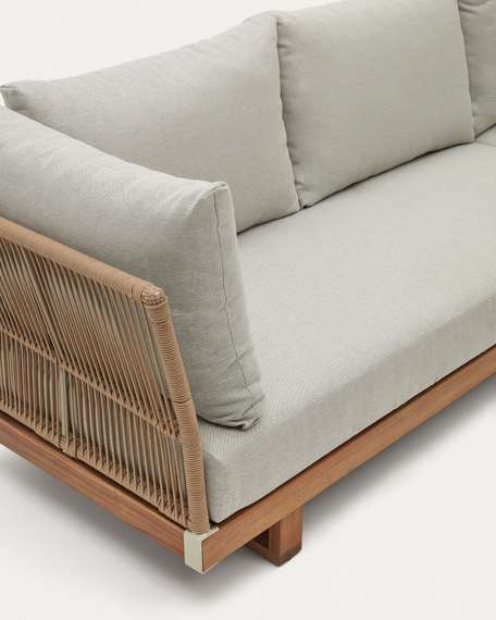 Комплект уличной мебели Raco из массива акации, 5-местный угловой диван и журнальный столик