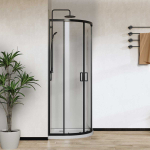 Душевой уголок Сити (City) Vincea VSQ-5CT900CLB, 900*900, черный матовый, стекло прозрачное