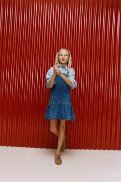 ZARA ДЖИНСОВЫЙ САРАФАН, СИНИЙ