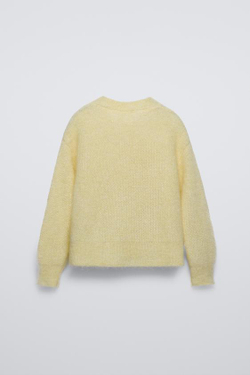 ZARA КАРДИГАН ИЗ СМЕСОВОЙ АЛЬПАКИ, ЖЕЛТЫЙ