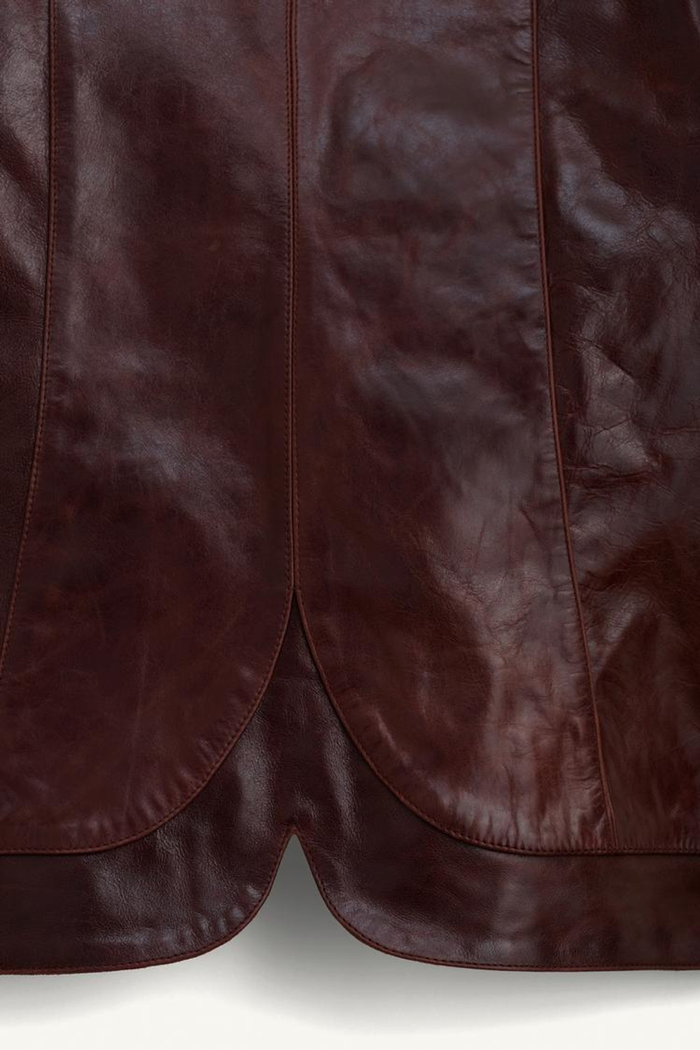 ZARA КУРТКА ИЗ НАТУРАЛЬНОЙ КОЖИ, БОРДОВЫЙ