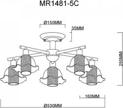 Люстра на штанге MyFar Lisa MR1481-5C