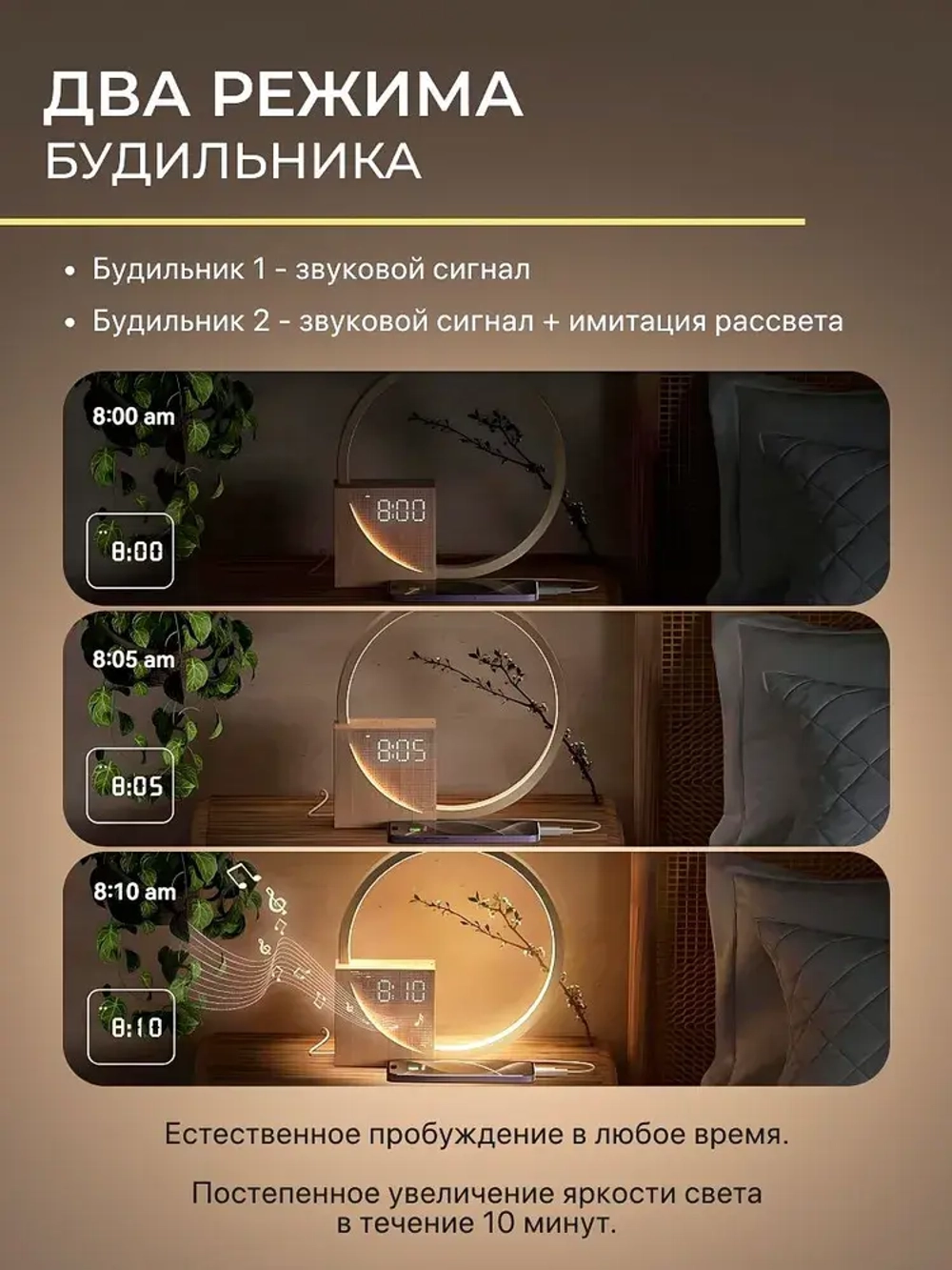 Светильник прикроватный на тумбочку MIME, настольная лампа, с имитацией света