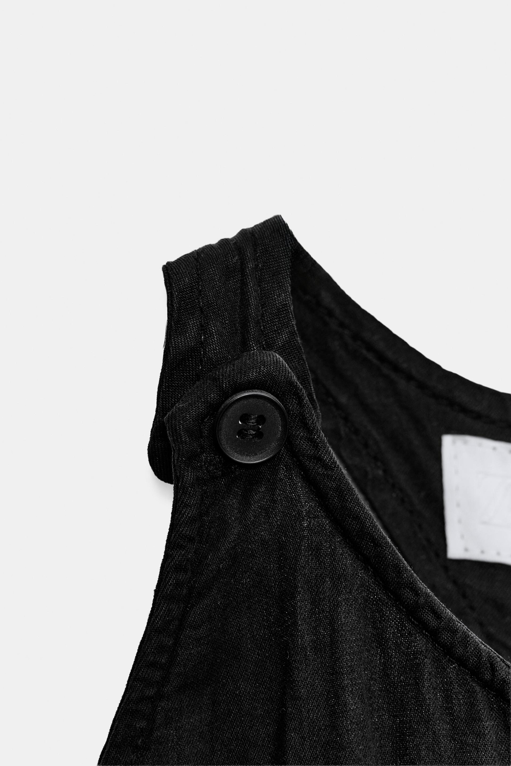 ZARA ЛЕГКИЙ ДЛИННЫЙ КОМБИНЕЗОН, ЧЕРНЫЙ