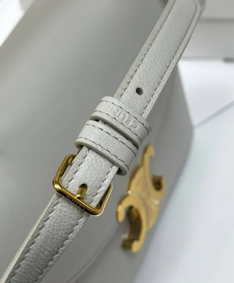 Сумки CELINE MEDIUM NINO из блестящей телячьей кожи белый