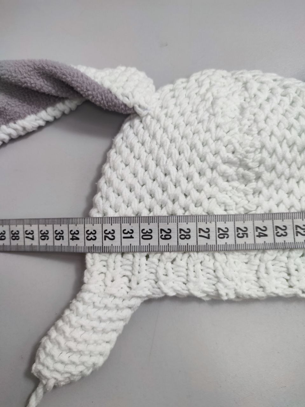 Шапка с ушками зайки на 1/3 года