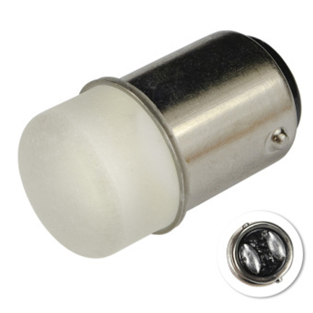 Светодиод 12V T25\5   9SMD 3014 WHITE 9w MT 2х конт 1157 Матовая (плоский верх)