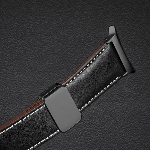 Ремешок из натуральной кожи черного цвета от Dux Ducis для смарт часов Samsung Watch Ultra 47мм, серия YA Series