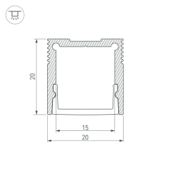 Профиль SL-SLIM20-H20-2000 BLACK (Arlight, Алюминий) 047632
