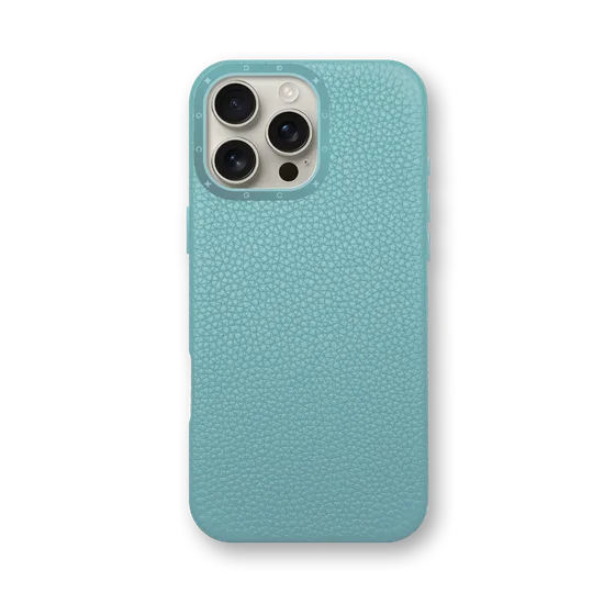 Чехол для iPhone 16 - Зернистая кожа - голубой