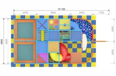 Детский игровой лабиринт «Пиратский корабль» 40,3 м² (6*9,5*4,1 м)