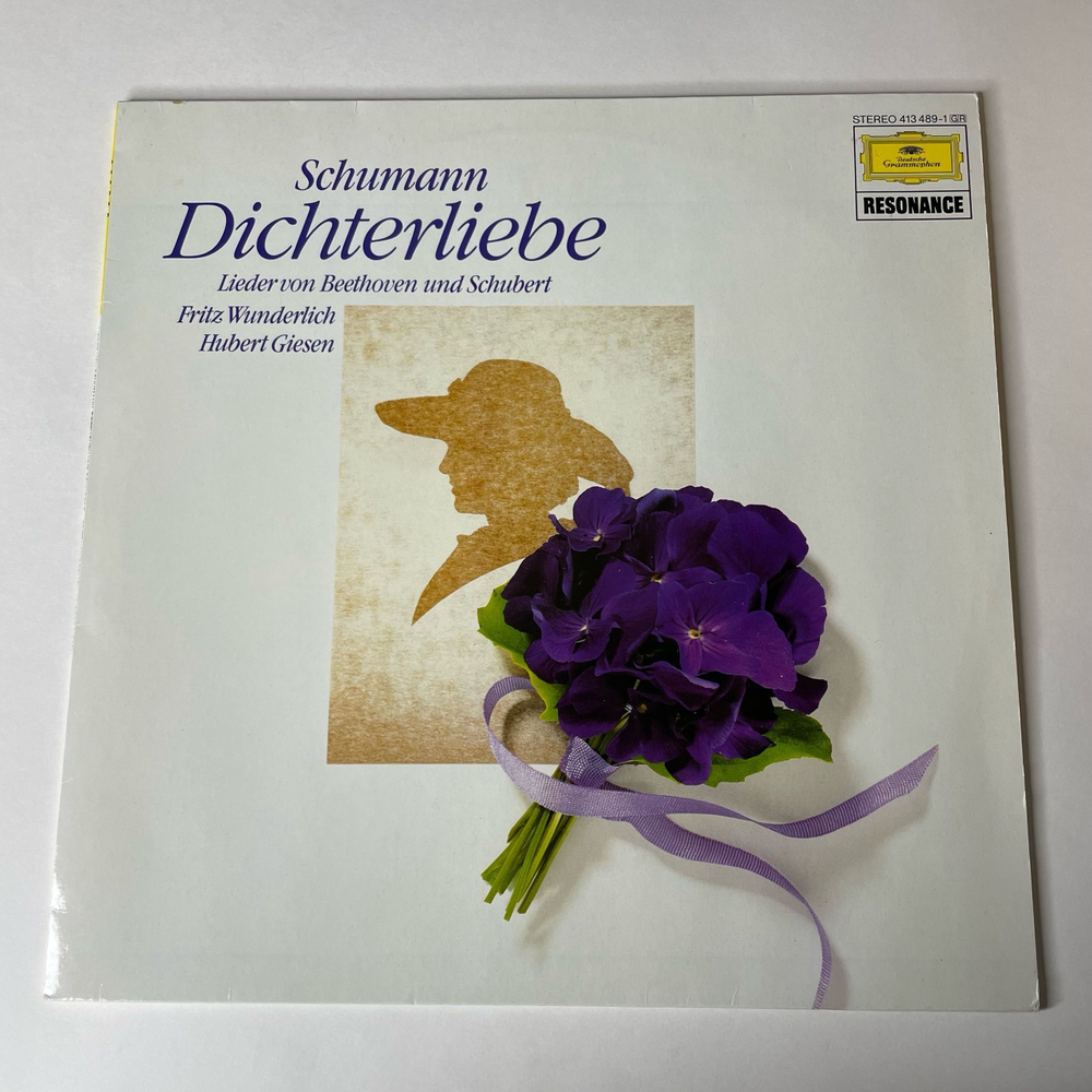 Винтажная виниловая пластинка LP Fritz Wunderlich, Hubert Giesen, Schumann: Dichterliebe, Beethoven Бетховен, Schubert Шуберт (Германия 1974) Deutsche Grammophon