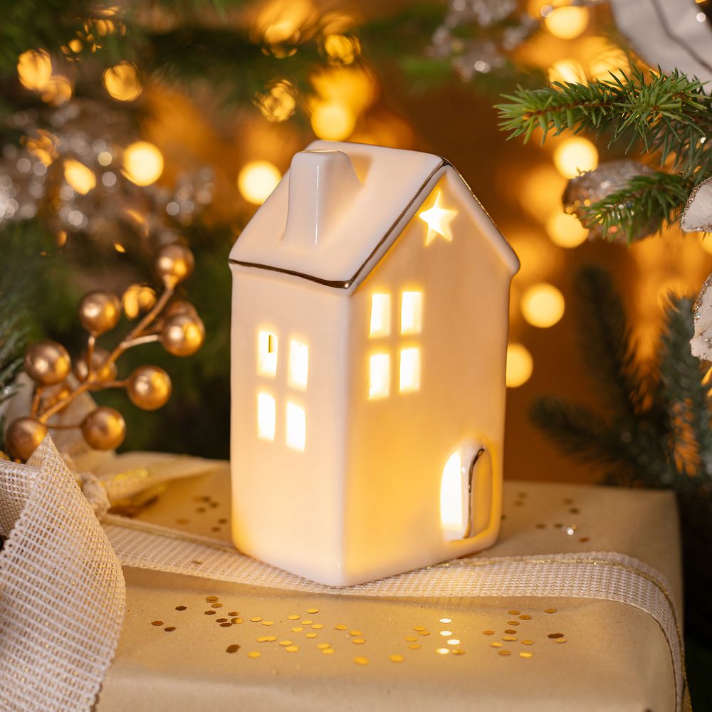 ФИГУРКА "ДОМИК" С LED-ПОДСВЕТКОЙ 7,3*6,3*12,8 СМ