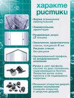 Душевая ширма DIONRIA (100х80) прозрачное стекло, профиль хром
