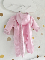 Комбинезон с ушками «Горошек» (розовый) (без утеплителя)