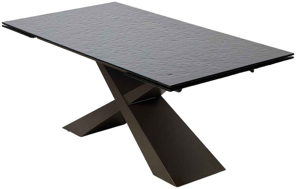 Стол ARKELL 180 GREY, стекло BUBBLE  / Шоколадное золото каркас ®DISAUR