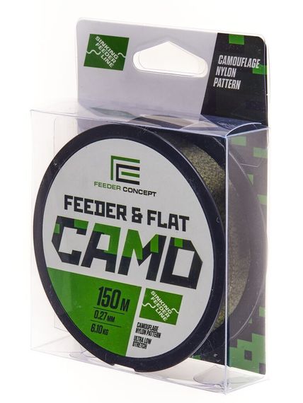 Леска монофильная Feeder Concept FEEDER &amp; FLAT Camo 150 м, 0,27 мм