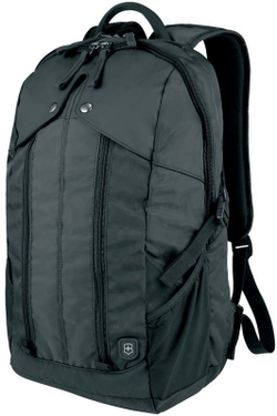Качественный с гарантией прочный рюкзак для ноутбука чёрный объёмом 27 л из нейлона Versatek™ с боковыми карманами для бутылки или зонтика VICTORINOX Altmont 3.0 Slimline 15,6'' 32389001
