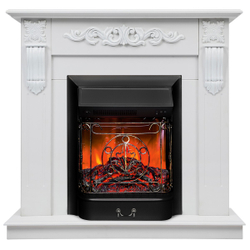 Электрокамин RealFlame Dominica DN белый матовый с очагом Majestic Lux Black