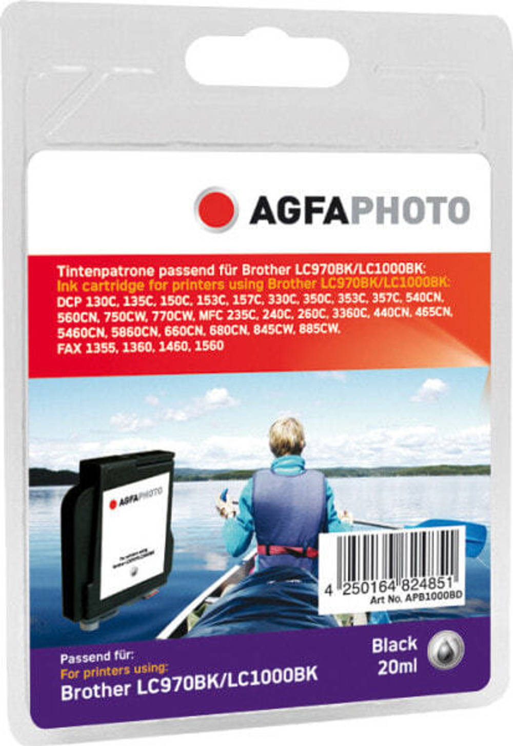 Картридж струйный черный 1 шт AgfaPhoto Holding GmbH APB1000BD