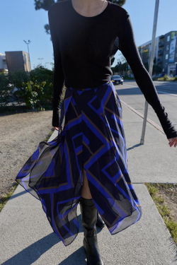 ZARA ЮБКА МИДИ АСИММЕТРИЧНОГО КРОЯ С ПРИНТОМ, РАЗНОЦВЕТНЫЙ