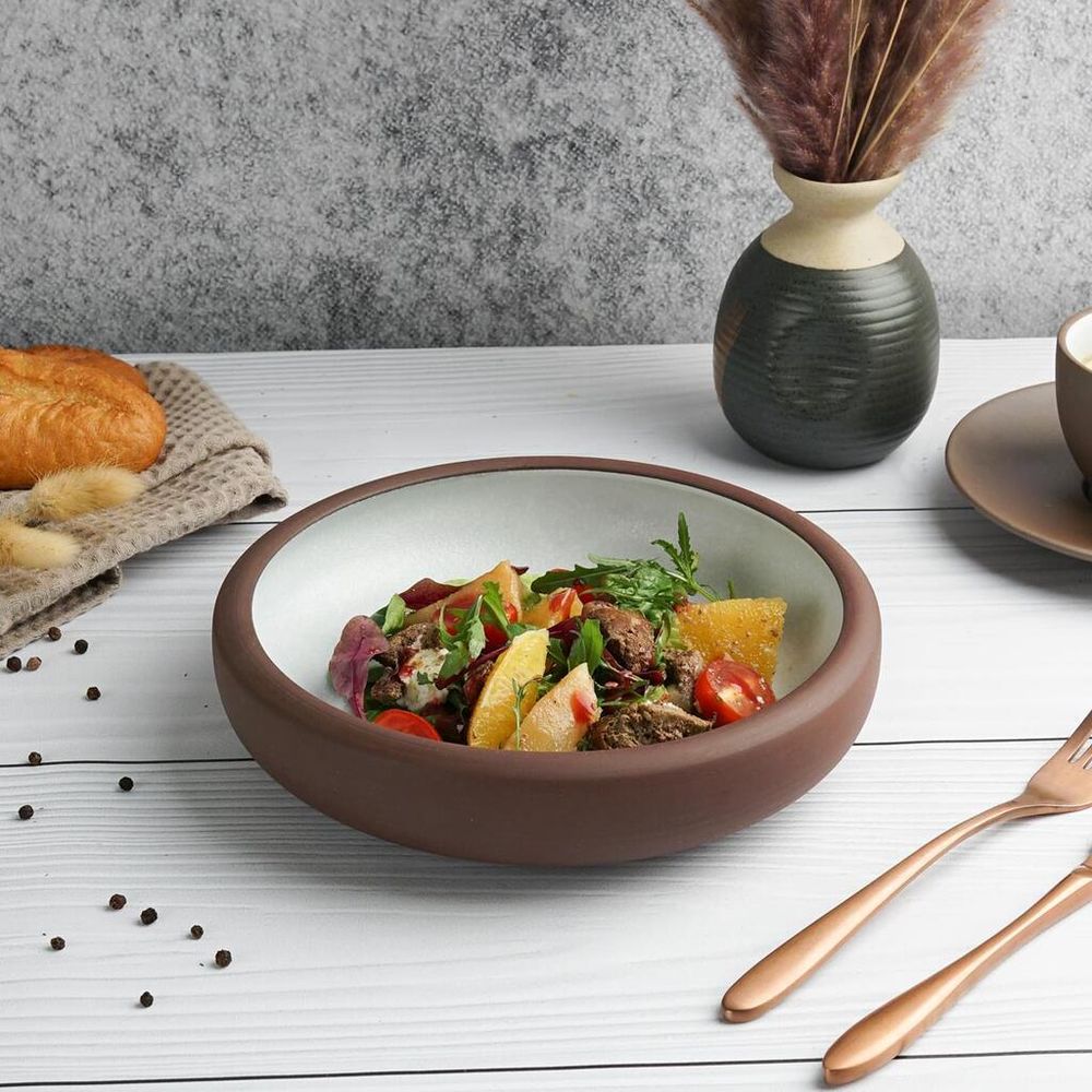 Салатник 700 мл d 19,2 cм h5,4 cм White Matt New Brown Taiga P.L. [1]