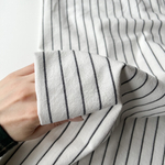 Вареный хлопок 250см. Полоска Вертикаль на молочном фоне