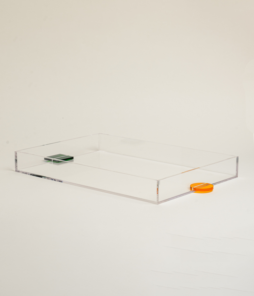 Поднос из акрила Прозрачный/Оранжевый/Зеленый
