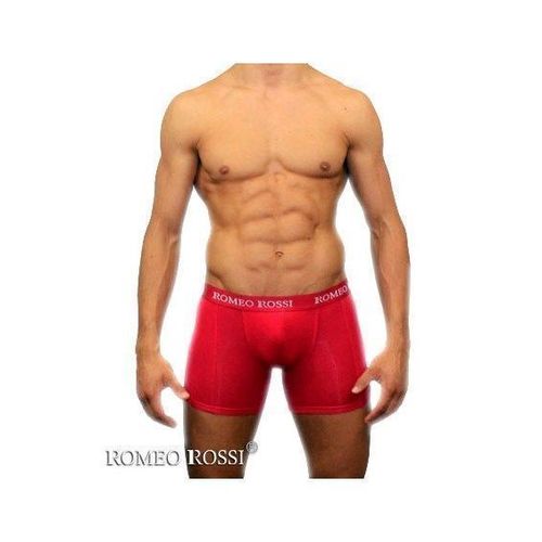 Мужские трусы боксеры удлиненные c резинкой Romeo Rossi красные RR7001-08