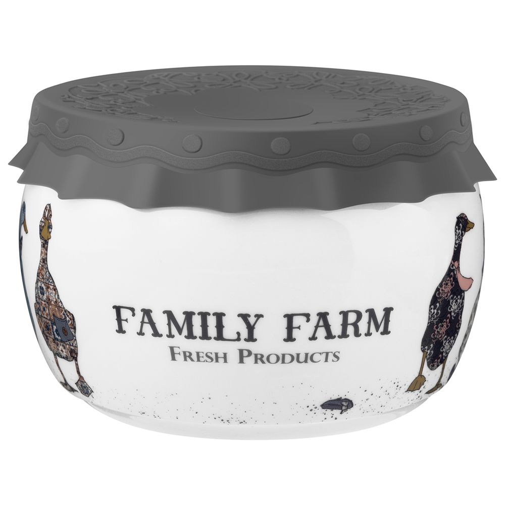 БАНКА LEFARD "FAMILY FARM" С СИЛИКОНОВОЙ КРЫШКОЙ 11,5*11,5*7,5 CM 500 МЛ