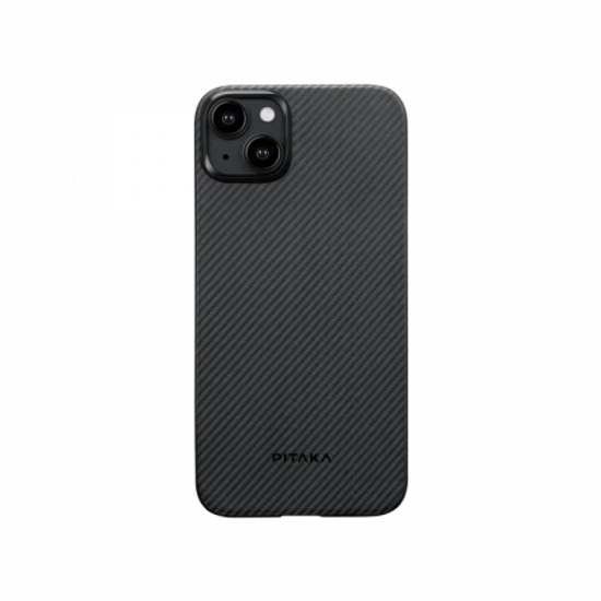 Чехол Pitaka MagEZ Case 4 для iPhone 15 (6.1"), черно-серый узкое плетение, кевлар (арамид)