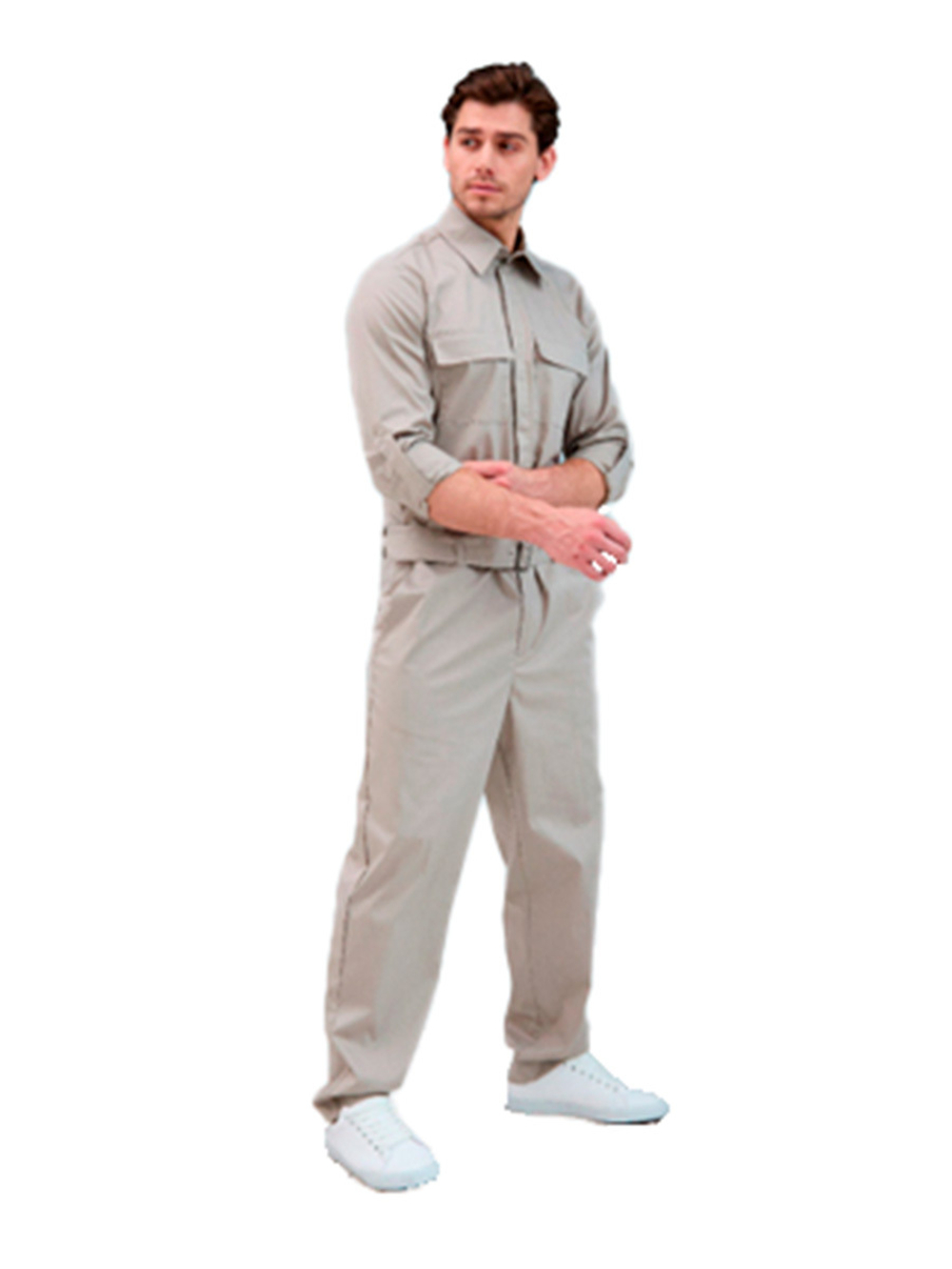 Комбинезон медицинский мужской Dr. Nice с поясом с пряжкой, черный, 50