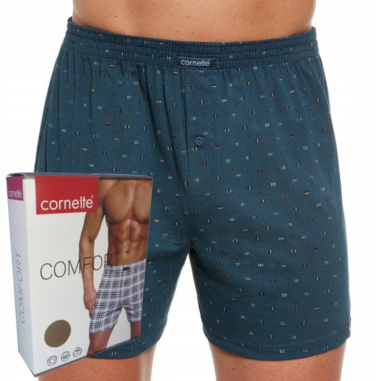 Трусы мужские семейные для больших мужчин Cornette Comfort орнамент на сине-зелёном 008/270
