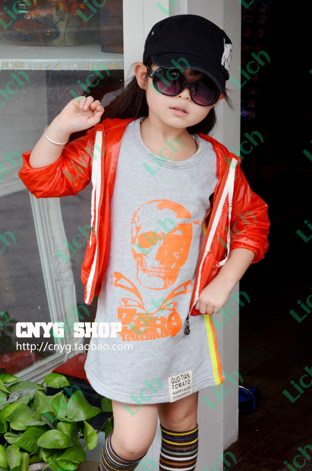 Сарафан детский с принтом черепа