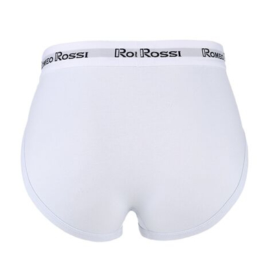 Классические мужские трусы-брифы с белой брендированной резинкой (Размер: XXXL) (Цвет: белый)