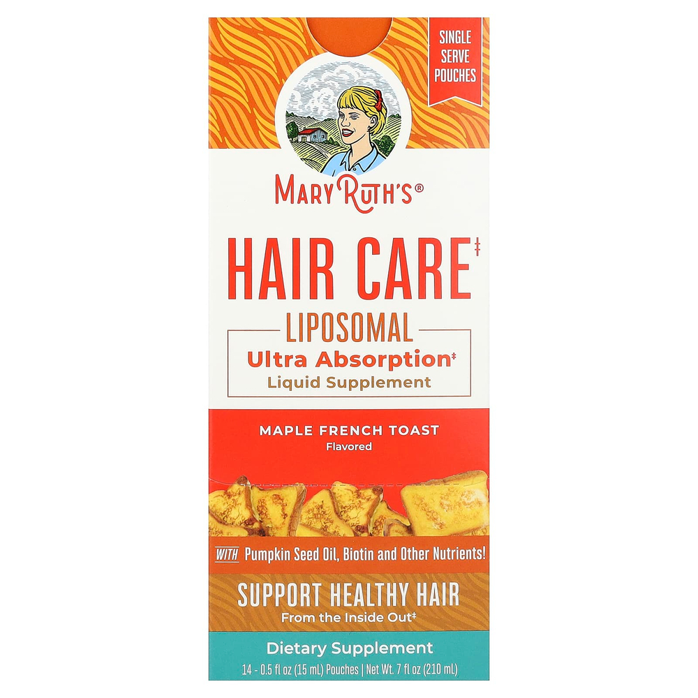 MaryRuth's, Liposomal для ухода за волосами, французские тосты из клена, 14 пакетиков по 15 мл (0,5 жидк. унц.)