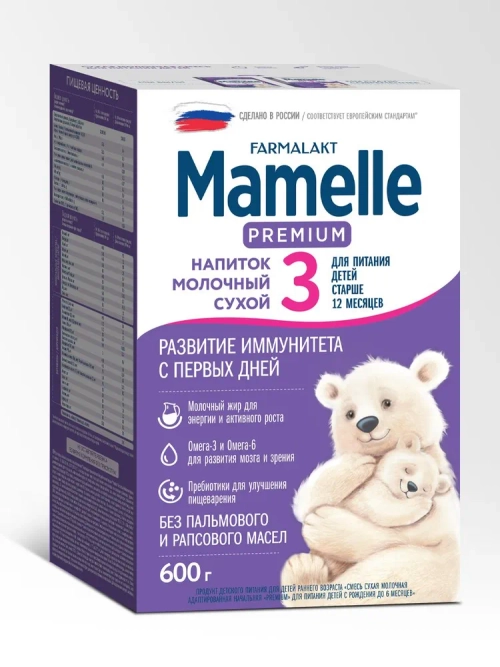 PREMIUM MAMELLE 3 напиток молочный сухой ( с 12 мес) 600г