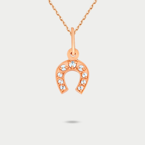 Женская подвеска из розового золота 585 пробы с фианитами (арт. 75026)