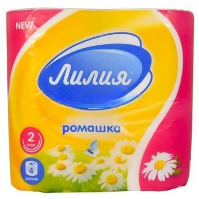Туалетная бумага 2 сл. 4 шт. "Лилия" Ромашка (1/12 шт.)