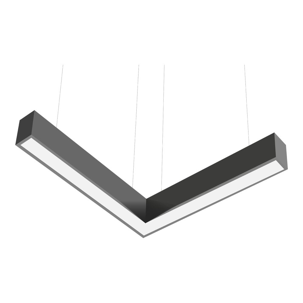 ULO-K14А 75W/4000K/L50-75 IP40 SILVER Светильник линейный светодиодный подвесной. L-образный, 50х75см. Белый свет (4000К). 9000Лм. Алюминий. Цвет сере