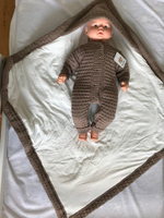 Конверт на выписку вязаный с подкладом "Loom" (Цвет: Черный, Размер: 80)