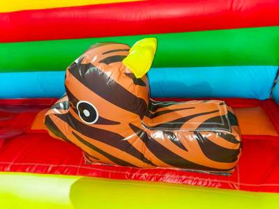 Коммерческий надувной батут «Слоник со скалодромом» 9x6x6