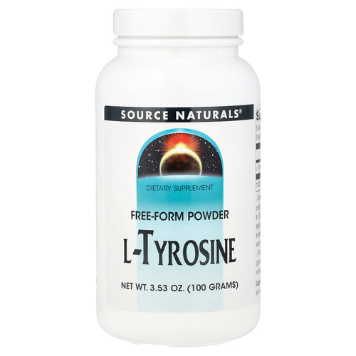 Source Naturals, L-тирозин, порошок произвольной формы, 3.53 унций (100 г)