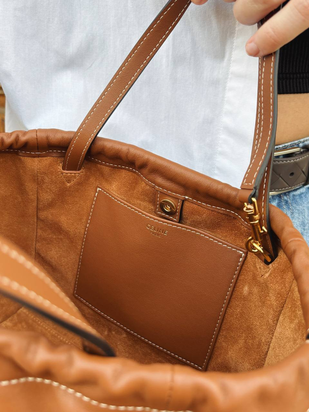 Celine Small Cabas Drawstring Cuir Triomphe