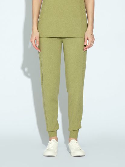 Женские брюки светло-зеленого цвета из вискозы - фото 2