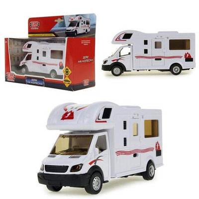 Модель ин. мет. "Дом на колёсах" 17см, двери, коробка 1020-R (Технопарк)